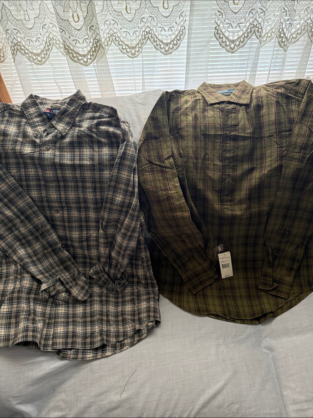 Chaps & polo Plaid Button-Down  shirts Size large Lot of 2